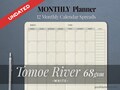 Tomoe River White 68gsm MONTHLY Planner - TN Inserts - Notebooks and Planners - Scrap booking - Fountain Pen Paper - 10 sizes - 13 colours product logo