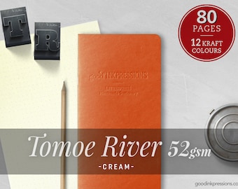 80 Pages- TOMOE RIVER Cream Midori Inserts - Notebook Regular A5 Wide B6 Slim Personal A6 Pocket FN Passport