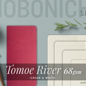 HOBONICHI Weeks Size - 120 Pages - TOMOE RIVER 68gsm, Cream & White, Midori Inserts - Scrapbooking- Fountain Pen