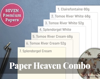 Paper Heaven Combo, Sieben Premium Papiere, Clairefontaine + Tomoe River White + Tomoe River Cream + Splendorgel - Traveller's Notebook