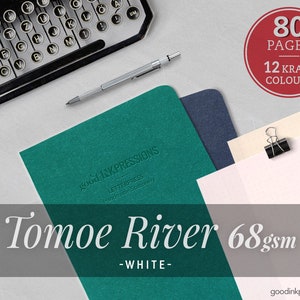 80 pagine - Penna stilografica per scrapbooking Tomoe River White da 68 g/m² - Acquerello