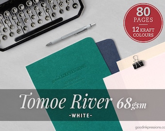 80 páginas - Pluma estilográfica Tomoe River White de 68 g/m² para álbumes de recortes - Acuarela