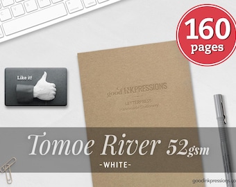 160 Pages- Tomoe River White - TN Inserts -  Notebooks and Planners - Scrap booking - Fountain Pen Paper - 10 sizes - 14 colours