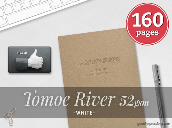 160 Pages- Tomoe River White - TN Inserts -  Notebooks and Planners - Scrap booking - Fountain Pen Paper - 10 sizes - 14 colours