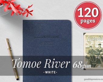120 Pages- Tomoe River White 68gsm - TN Inserts - Notebooks and Planners - Scrap booking - Fountain Pen Paper - 10 sizes - 14 colours