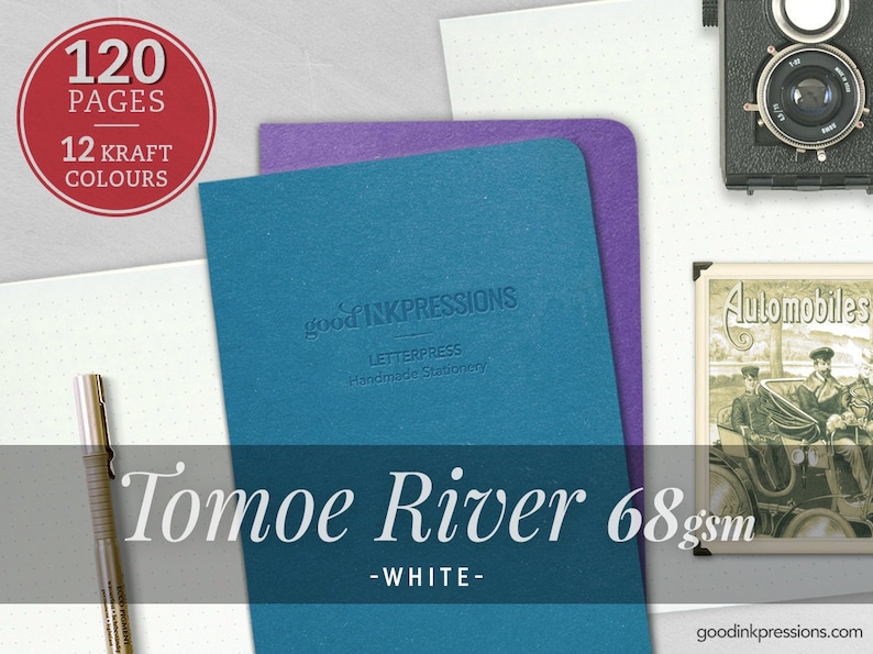 120 Pages Tomoe River White 68gsm, Midori Inserts Notebooks and Planners Scrapbooking Fountain Pen A5, B6, Regular image 1