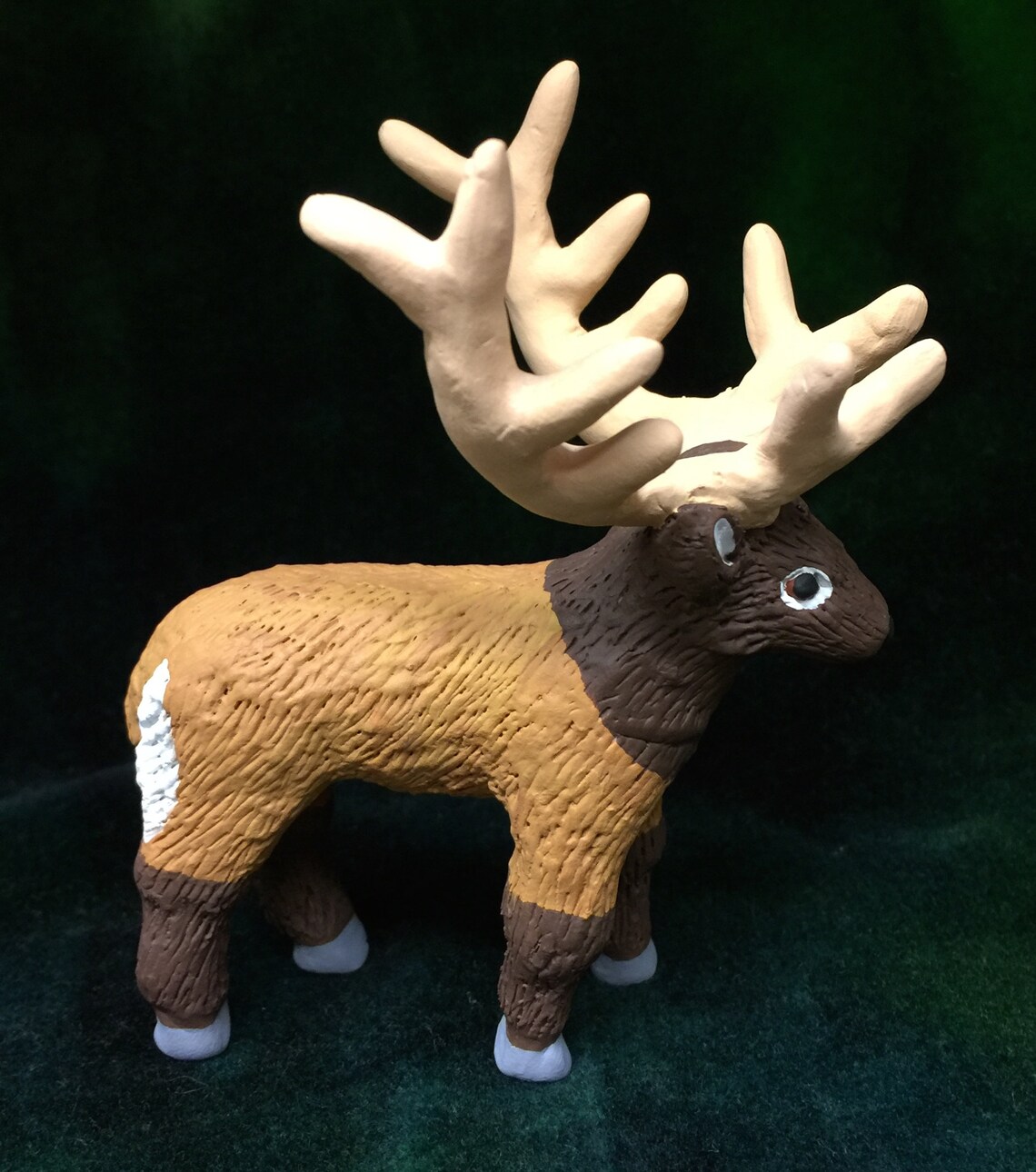 Clay Figurine Elk Deer Elk Figurine Deer Figurine Polymer Etsy