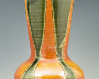 Geometric Mid-Century Soda Fired Flower Vase