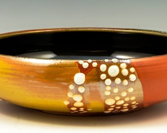 Handmade Soda Fired Porcelain Dotted Deep Dish/Bowl