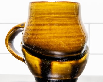Handmade Wheel Thrown  Porcelain Amber Celadon Coffee/Tea Mug