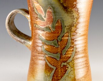 Handmade Soda Fired Floral Pattern Coffee Mug