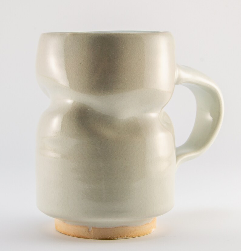 Handmade Porcelain White Crinkled Coffee Mug image 2