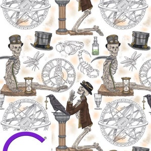 Steampunk Skeleton Mechanical Ceramic Decal, Glass Fusing Decal, Waterslide Decal, Ceramic Transfer