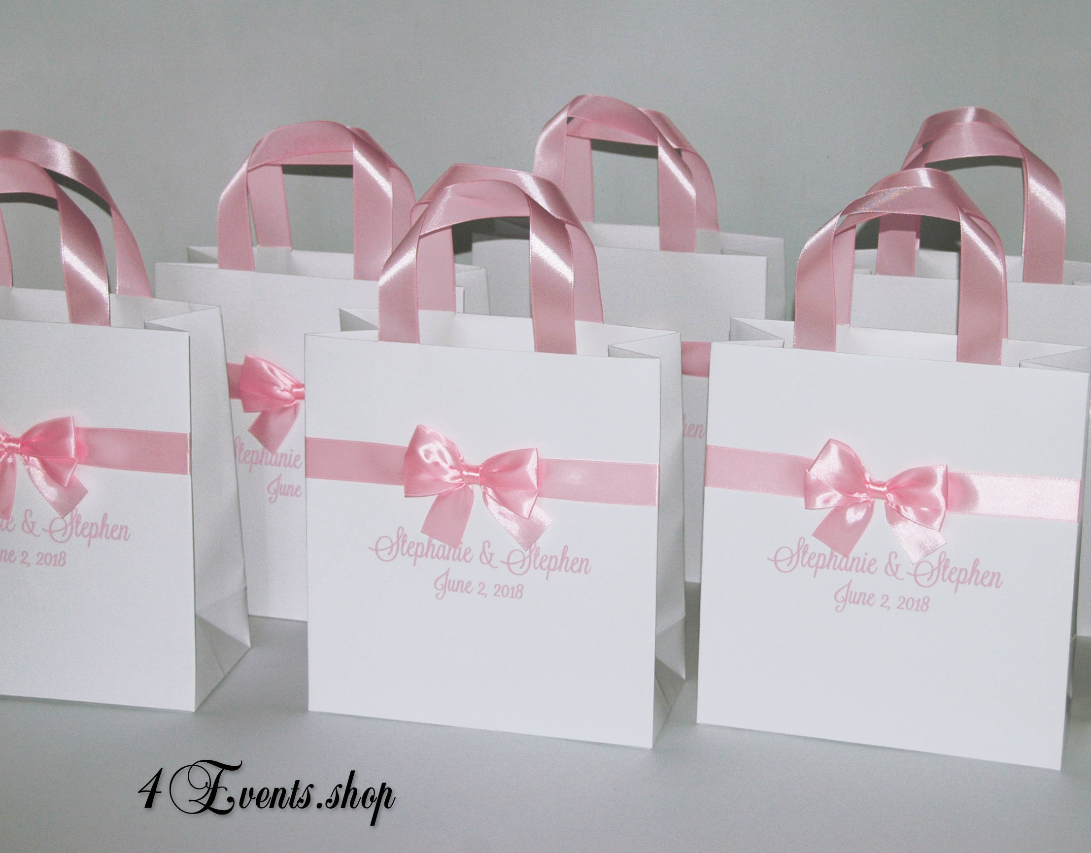 Wedding Gift Bags With Satin Ribbon Handles Bow and Your - Etsy