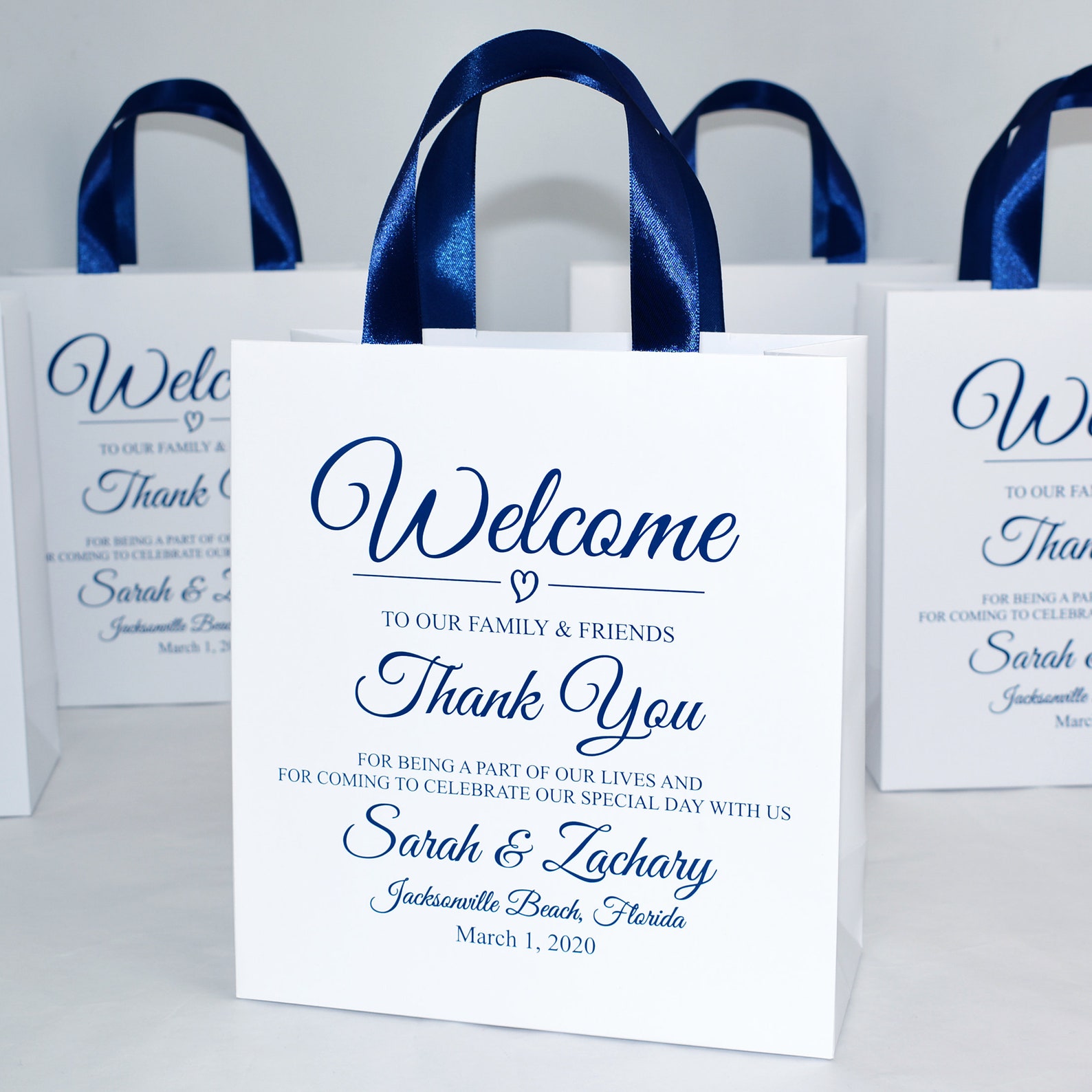 30 Wedding and Thank You Bags With Satin Ribbon Etsy