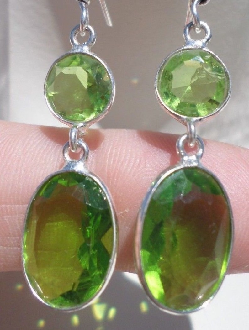 Green stone earrings BOU3