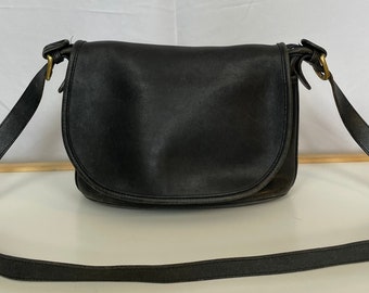 Vintage Coach Soho Fletcher Black Crossbody Bag / Genuine Leather Coach Bag Made in USA