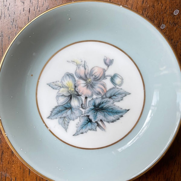 Vintage Floral Pattern Ring Dish / Royal Worcester Fine Bone China, England, Woodland Small Bowl / Mid-cent. Jewelry, Trinket or, Soap Dish