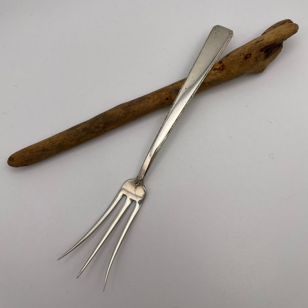 Vintage Towle Sterling Silver Lemon Serving Fork "Old Lace" Pattern / Bar Serving Fork / Small Garnish Fork