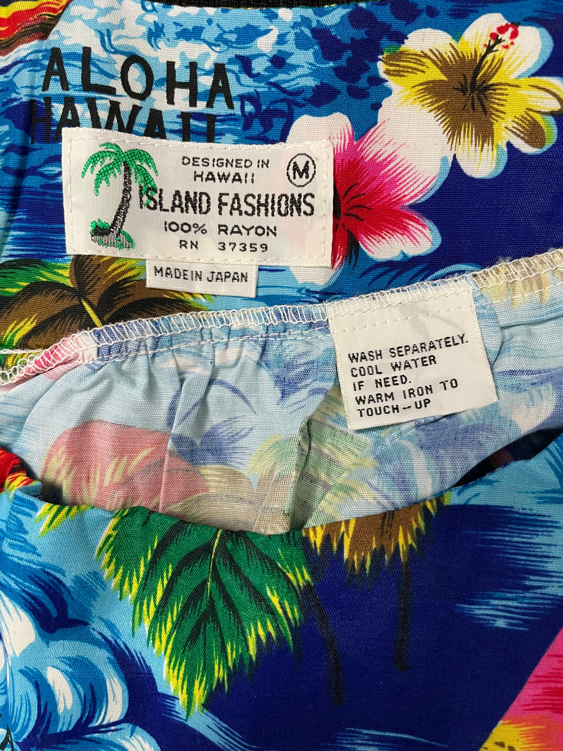 Vintage Hawaiian Island Fashions Short Mumu Style Dress
