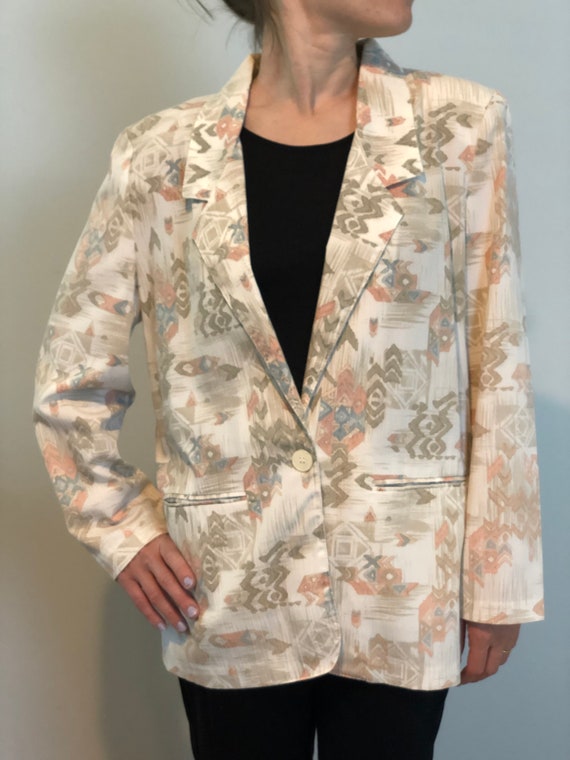 Vintage 80s Alfred Dunner Santa Fe Pattern Blazer Made In Etsy