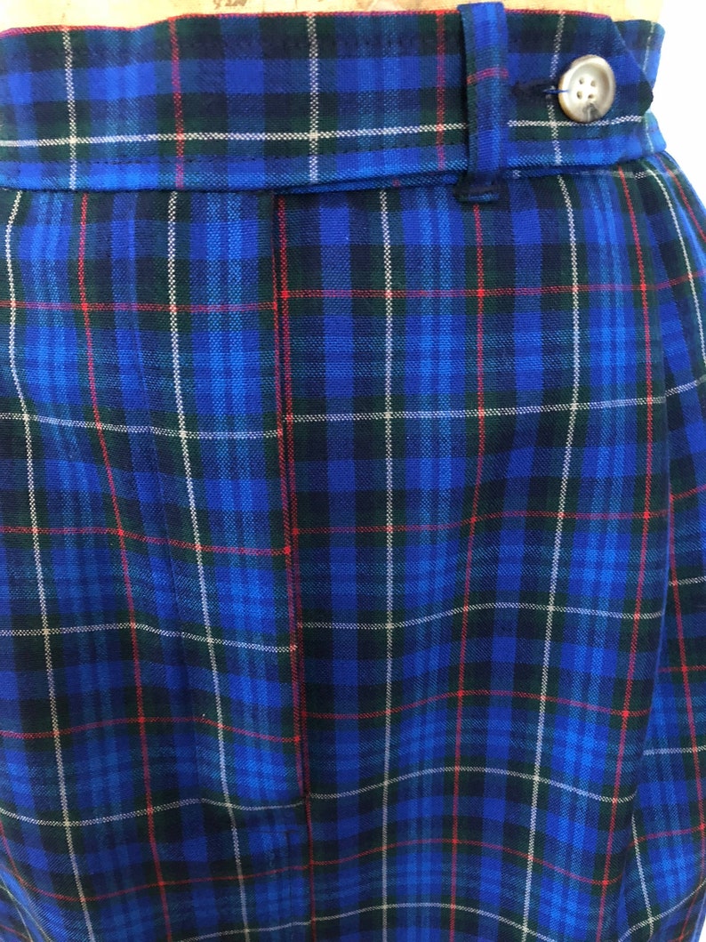 Vintage 60s Pendleton Originals Blue Plaid Skirt Long Wool Skirt 1960/'s Long Pencil Skirt with Pockets Fall or Winter Size 10 Skirt