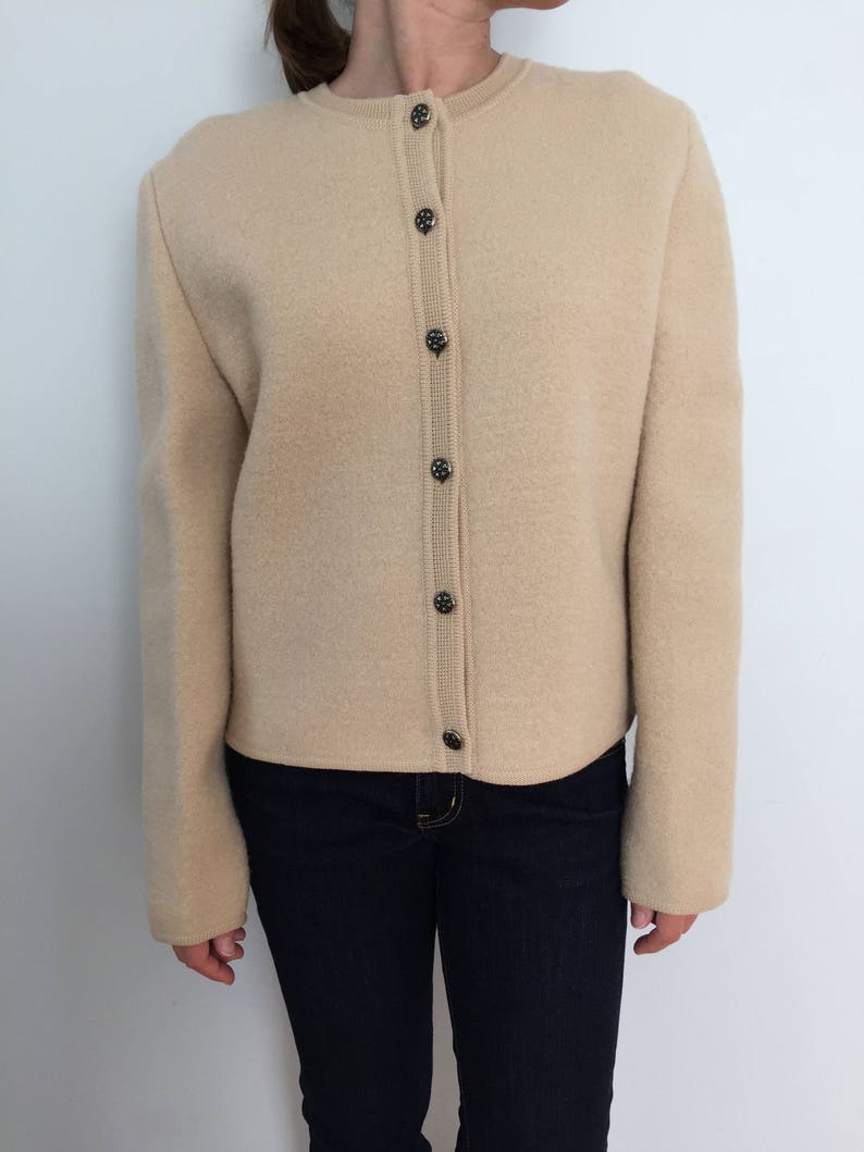 Skyr 60s Fall Coat Thick Wool Sweater Coat Pure Wool Short Jacket Button Up Fall Jacket or Winter Sweater 1960/'s Boxy Vintage Coat