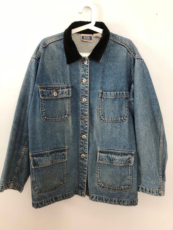 Vintage 80s Denim Bill Blass Coat Size Medium / O… - image 5