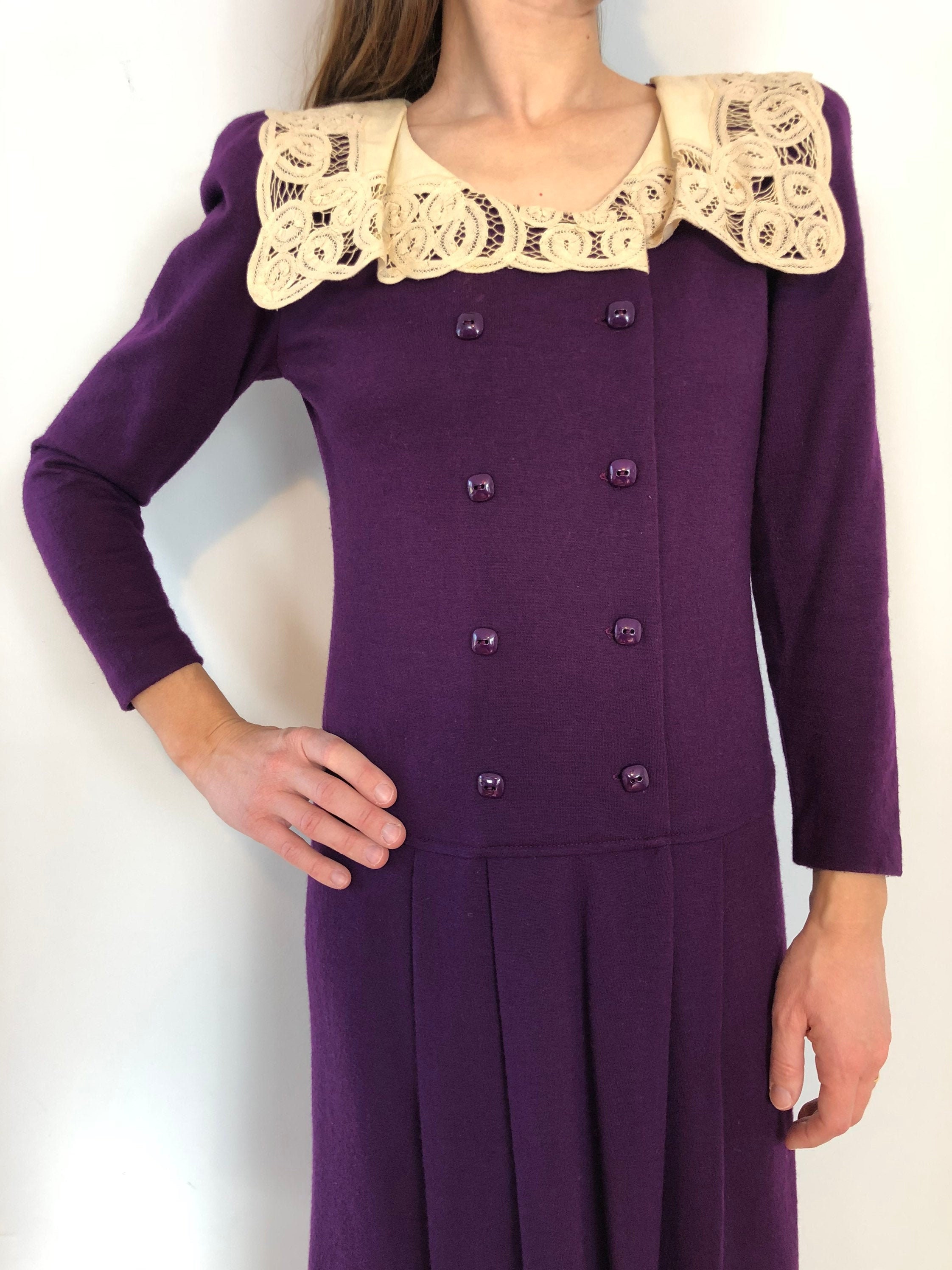 Purple collared dress online