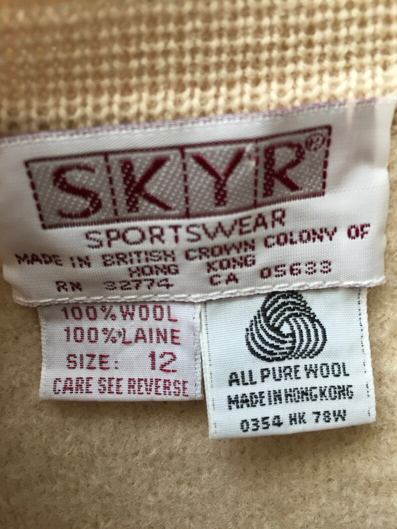 Skyr 60s Fall Coat Thick Wool Sweater Coat Pure Wool Short Jacket Button Up Fall Jacket or Winter Sweater 1960/'s Boxy Vintage Coat