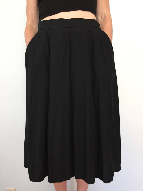 black button down midi skirt