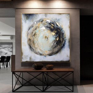 CIRCLE OF BALANCE, Large Contemporary Painting, Zen, Textured, Palette ...