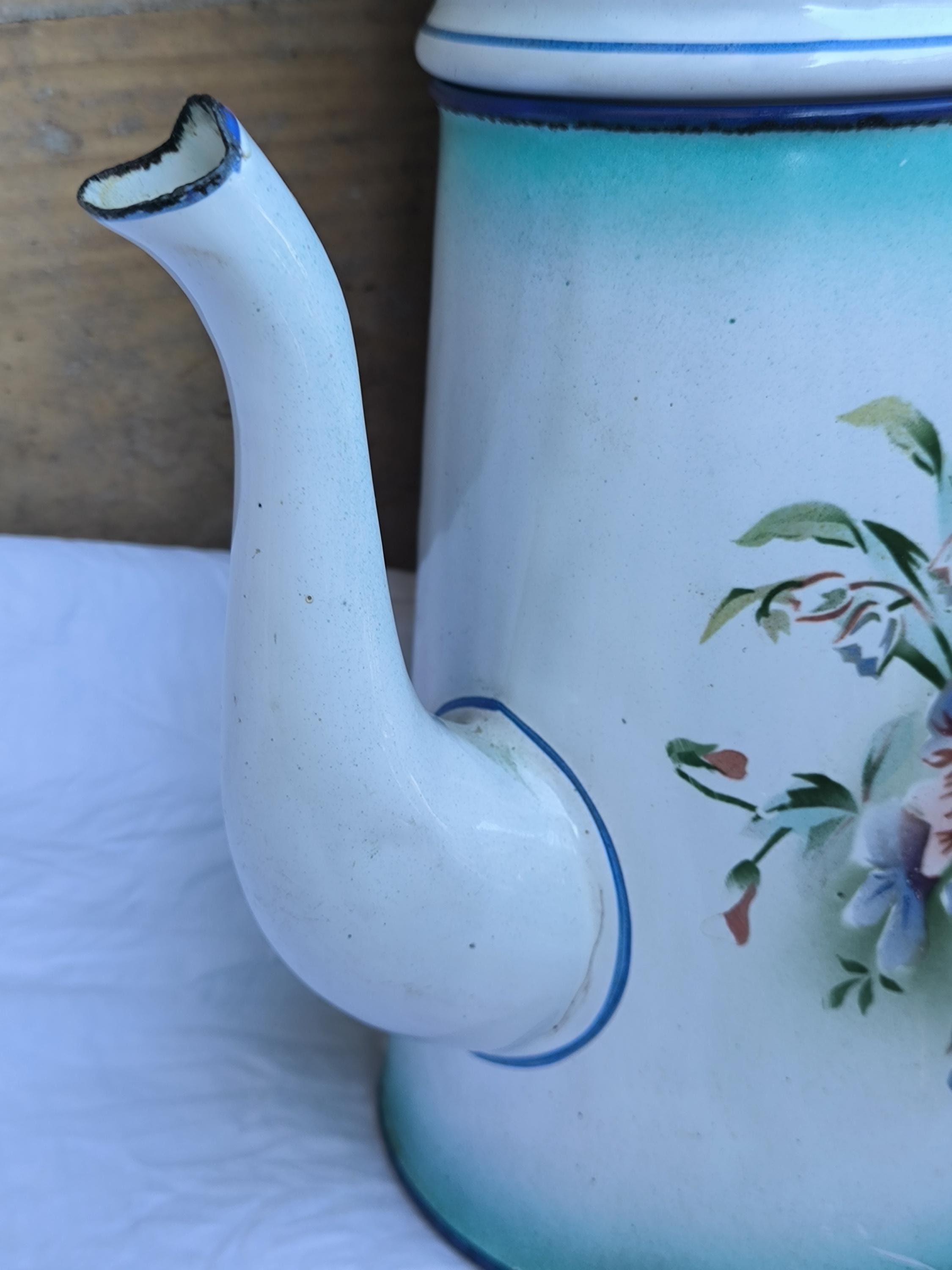 JAPY Antique enamelled coffee pot, French coffee, Antique