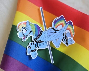 Rainbow dash carousel horror sticker