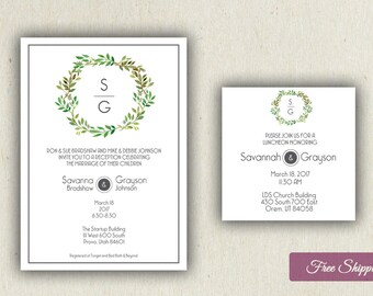 Items Similar To Simple Greenery Lds Wedding Invitation With Photo