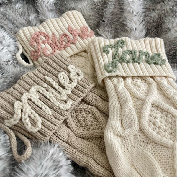 Custom Hand Embroidered Christmas Stocking