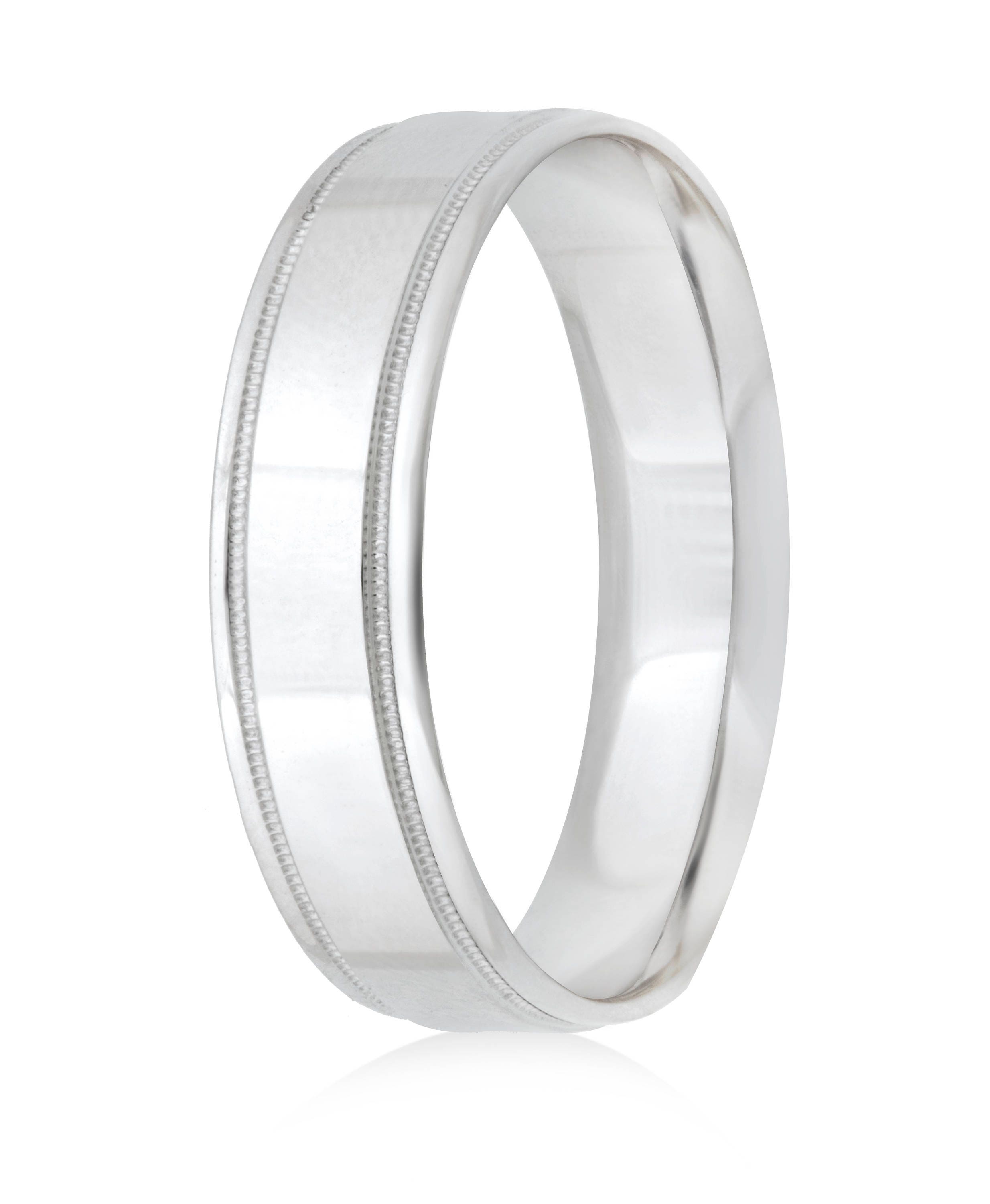 Personalized Wedding Band 14K White Gold 6mm High Polished Milgraine