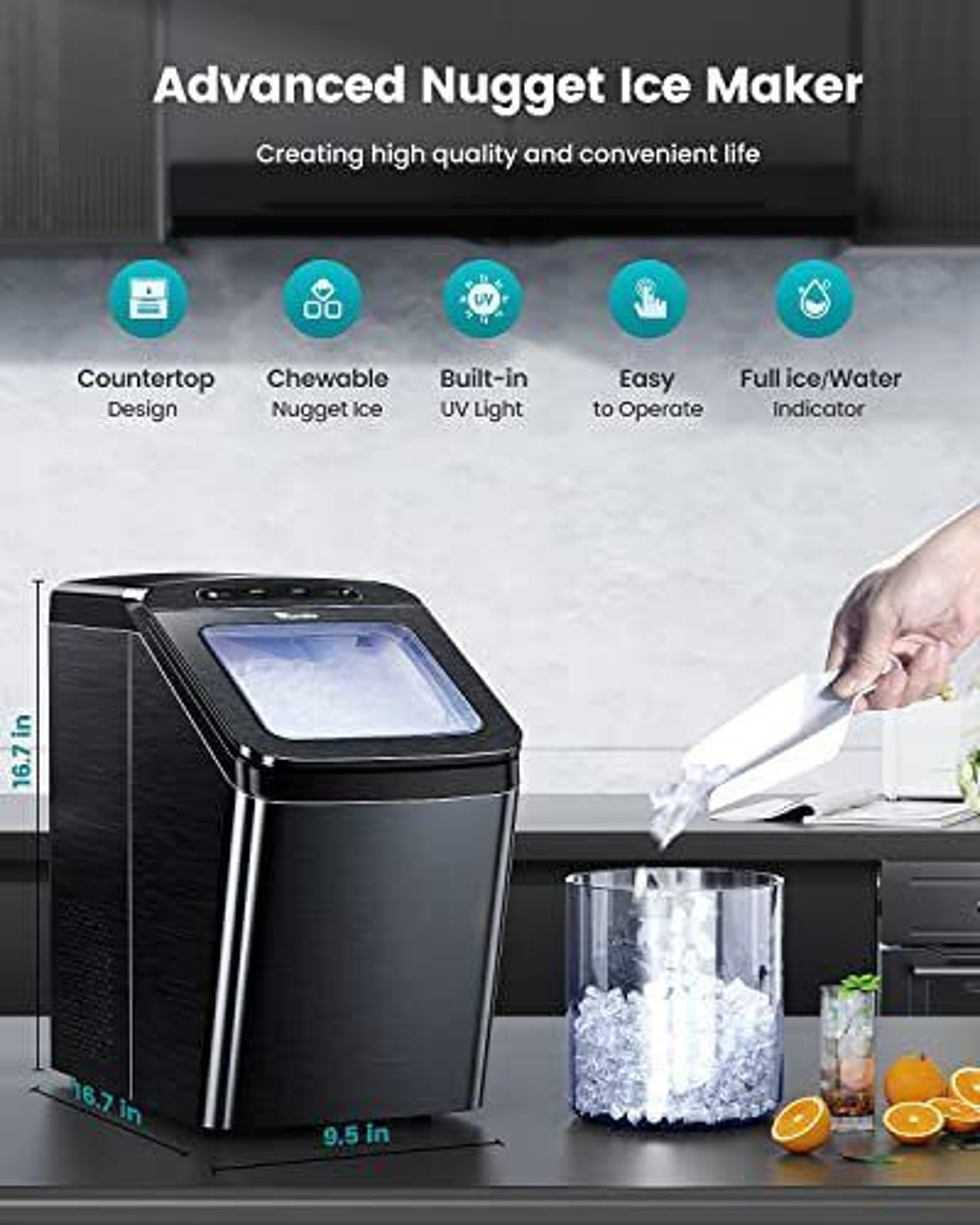 Wamife Nugget Ice Maker Countertop Portable Selfcleaning Etsy