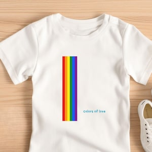 Rainbow Pride Kids Tee, LGBTQ+ Children&#39;s T-Shirt, Love Wins Striped Shirt, Pride Parade Toddler Top, Colorful Rainbow Youth Clothing, Gay