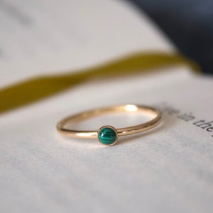 Malachite Ring/ Minimalist Ring/ Gold filled Malachite ring/ Stackable/ Dainty Malachite Ring/ Silver Malachite ring/ Minimalist
