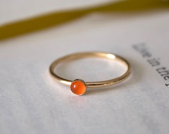 Carnelian Ring/ Minimalist Ring/14k gold filled stacking carnelian ring/ Stackable/ Minimalist Gold Filled Rings/ Dainty Carnelian Ring