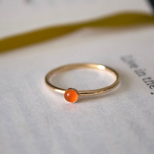 Carnelian Ring/ Minimalist Ring/14k gold filled stacking carnelian ring/ Stackable/ Minimalist Gold Filled Rings/ Dainty Carnelian Ring