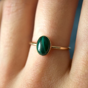 Malachite Ring/ Minimalist Ring/ Gold filled Malachite ring/ Stackable/ Dainty Malachite Ring/ Silver Malachite ring/ Minimalist
