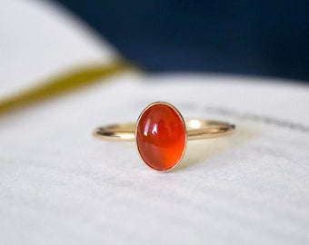 Carnelian Ring/ Minimalist Ring/14k gold filled stacking carnelian ring/ Stackable/ Minimalist Gold Filled Rings/ Dainty Carnelian Ring