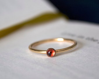 Garnet Ring/ Minimalist Ring/14k gold filled stacking garnet ring/Stackable/ Dainty/ Minimalist Gold Filled Rings/ Silver garnet ring