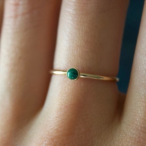 Malachite Ring/ Minimalist Ring/ Gold filled Malachite ring/ Stackable/ Dainty Malachite Ring/ Silver Malachite ring/ Minimalist