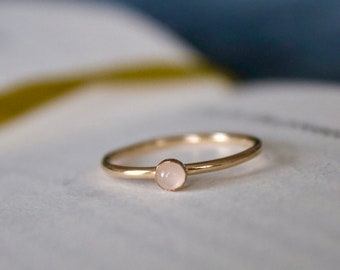 White Moonstone Ring/ white Moonstone / 14k gold filled stacking moonstone ring/Stackable/ Dainty/ Minimalist / Silver moonstone ring