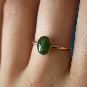 Jade Ring / 14k gold filled Jade ring/Stackable/ Dainty ring/ Minimalist Ring/ Nephrite Jade ring/ Sterling Silver jade ring / Natural Jade