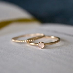 White Moonstone Ring/ white Moonstone / 14k gold filled stacking moonstone ring/Stackable/ Dainty/ Minimalist / Silver moonstone ring