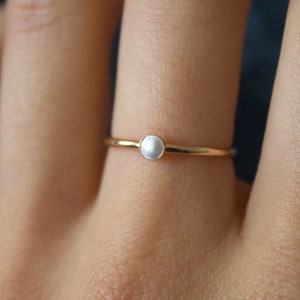 Pearl ring/ 14k gold filled stacking pear ring/ Stackable/ Silver pear ring/ Dainty ring/ Natural Fresh Water Pearl / June Birthstone ring